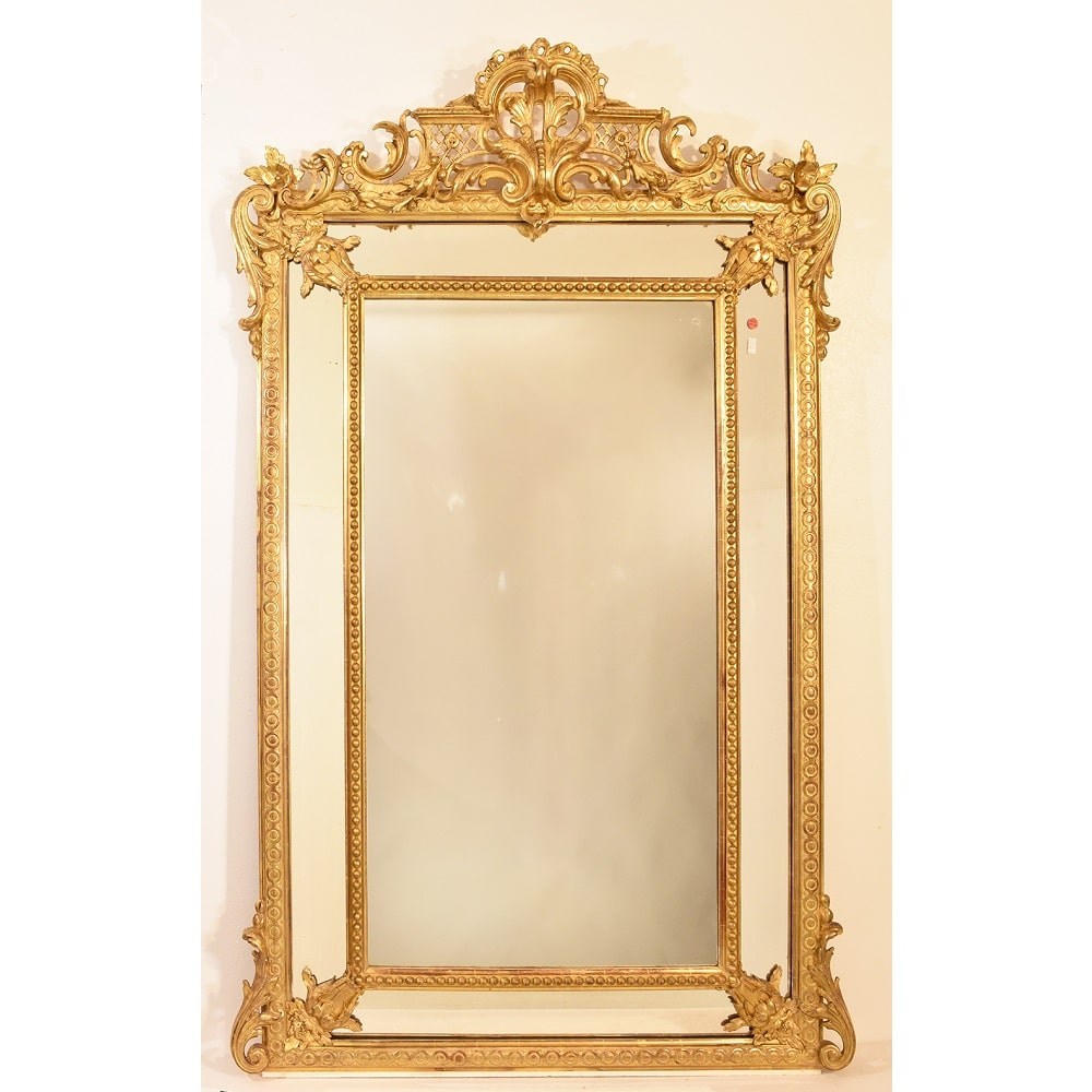 4 SPCP131 antique gold leaf mirror gilt framed mirror XIX century .jpg